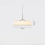 Slender Stem Flat Drum Pendant Light – Walvorn – Grey finish, studio view with dimensions