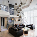 Raevox Glass Globe Spiral Chandelier – Smoked Grey Lifestyle