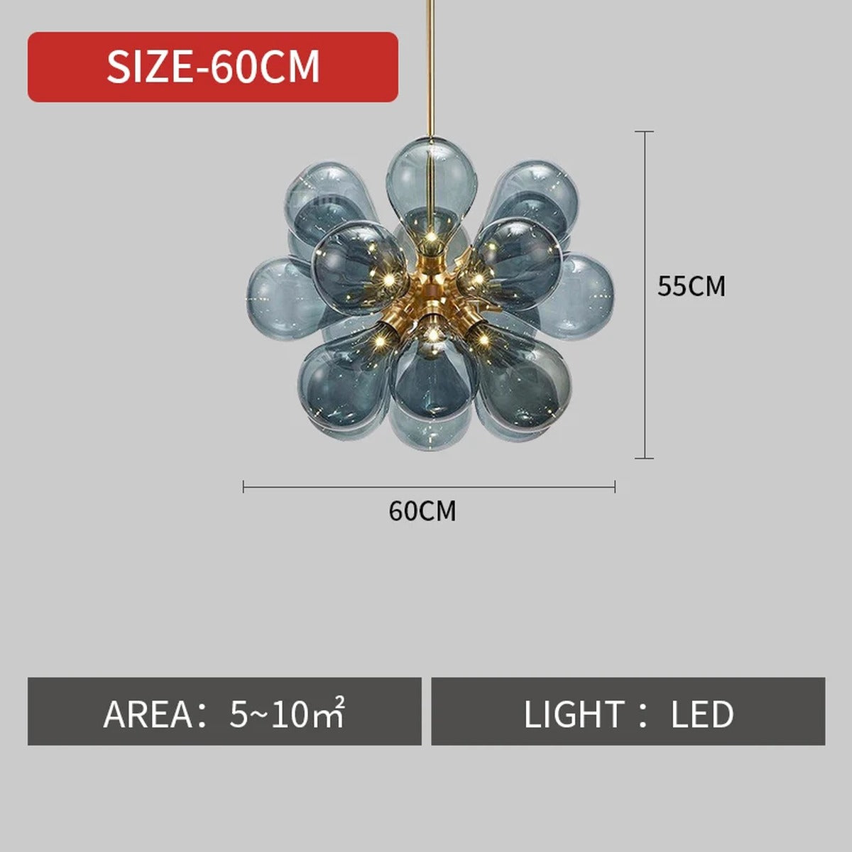 Bubble Glass Flower Chandelier Cloudaris – Product Detail 8
