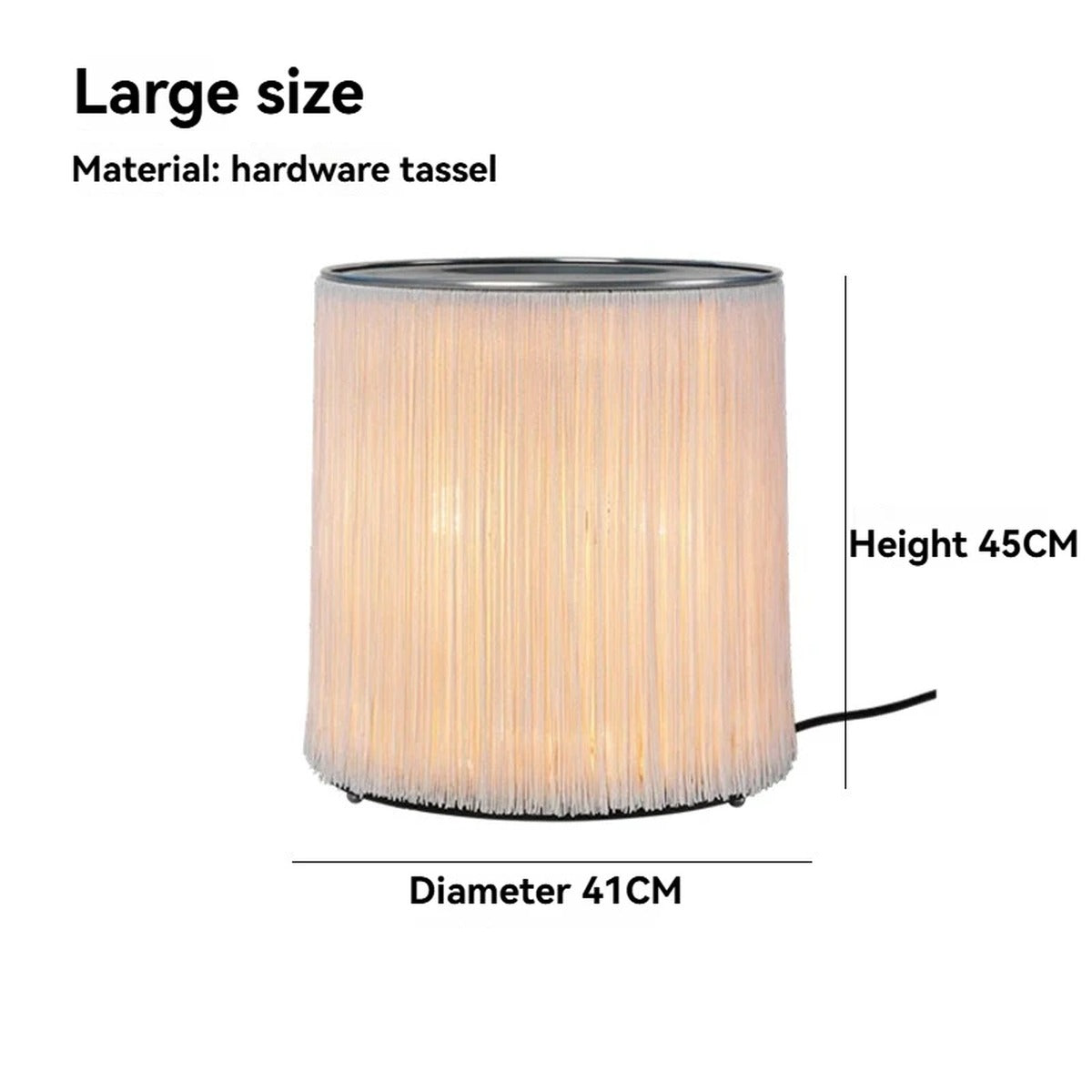 Fringe Tassel Cylinder Floor Lamp Ambrivox – Large Size Dimensions