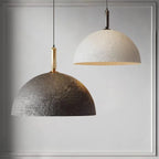 Oversized Textured Stone-Finish Dome Pendant Light – Warven – Hero Shot