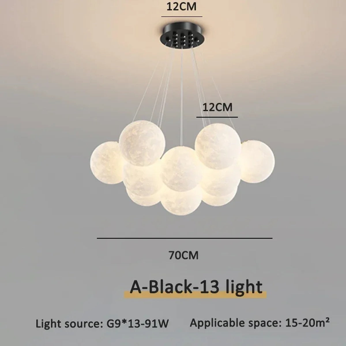 Floating Glass Gold Chandelier Praivelle – Product Detail 10