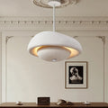 Textured Stone Pendant Light Ilvex — Cream White finish