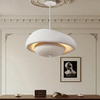 Textured Stone Pendant Light Ilvex — Cream White finish
