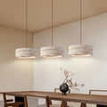 Natural Travertine Disc Pendant Light – Iaeston – Lifestyle View 2