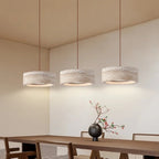 Natural Travertine Disc Pendant Light – Iaeston – Lifestyle View 2
