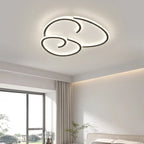 Praixion Wave Double Ring LED ceiling light, matte black