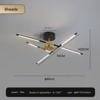 Solendra Black 6 Heads dimension diagram, 80cm diameter