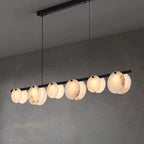 Alabaster Disc Linear Chandelier Torivax — angled view