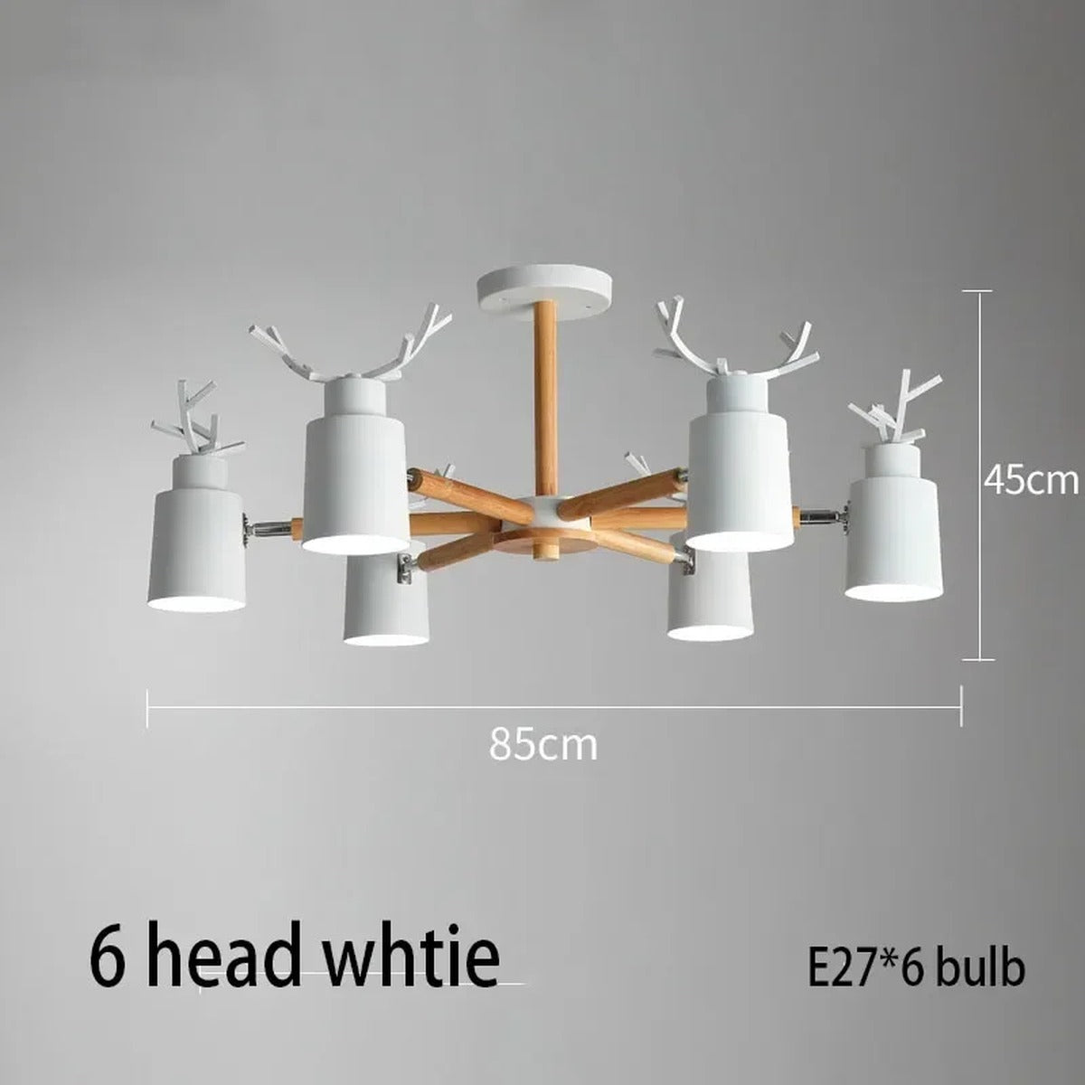 Nordic Antler Wood Arm Cone Chandelier – Birken – Product Detail 14
