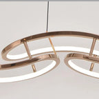 Celvon wavy ribbon LED chandelier — full view