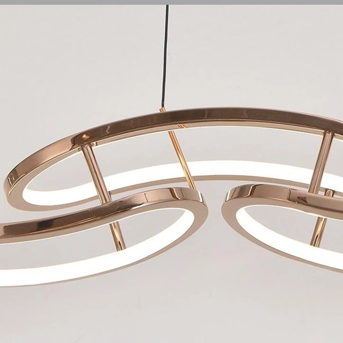 Celvon wavy ribbon LED chandelier — full view