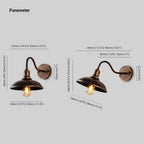 Antique Brass Gooseneck Barn Wall Light Faera - Dimensions