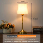 Brass Column Linen Shade Table Lamp – Intimara – Product Detail 7