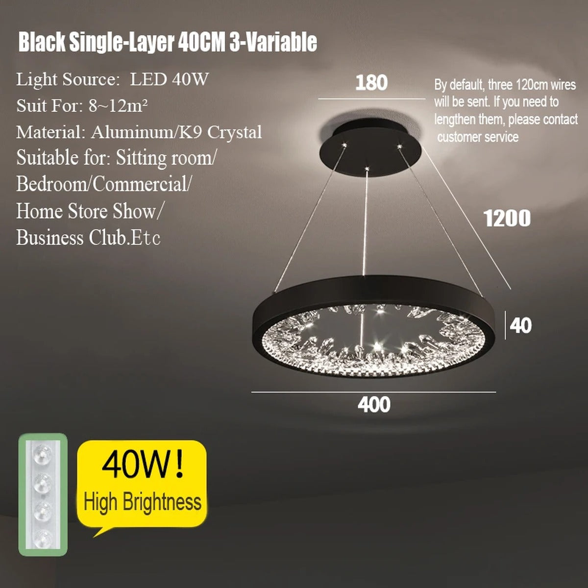 Multi-Ring Crystal Fringe Chandelier – Mevorath – Product Detail 7