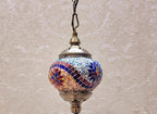 Handcrafted Turkish Mosaic Glass Pendant Light – Ulvoria in Sapphire