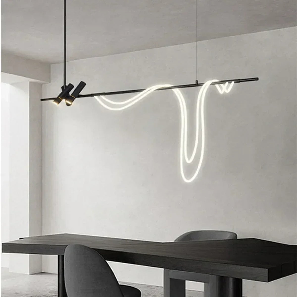 Sculptural LED Rope & Spotlight Linear Chandelier – Relionix – Product Detail 6