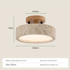 Natural Travertine Flush-Mount Ceiling Light Petrano – Product Dimensions