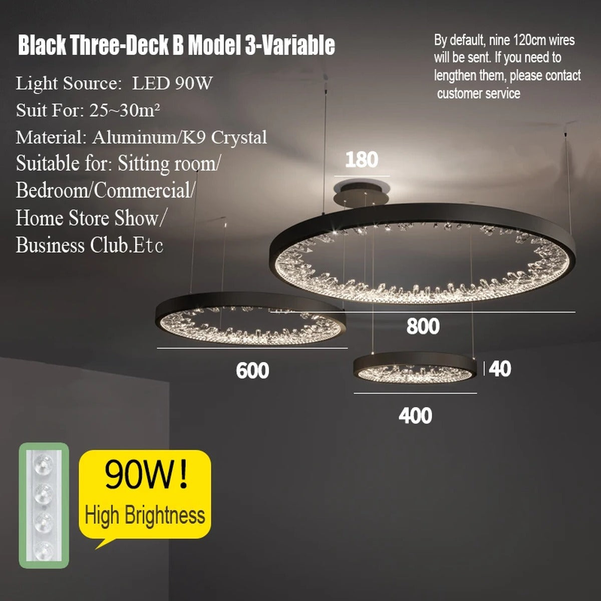 Multi-Ring Crystal Fringe Chandelier – Mevorath – Product Detail 20