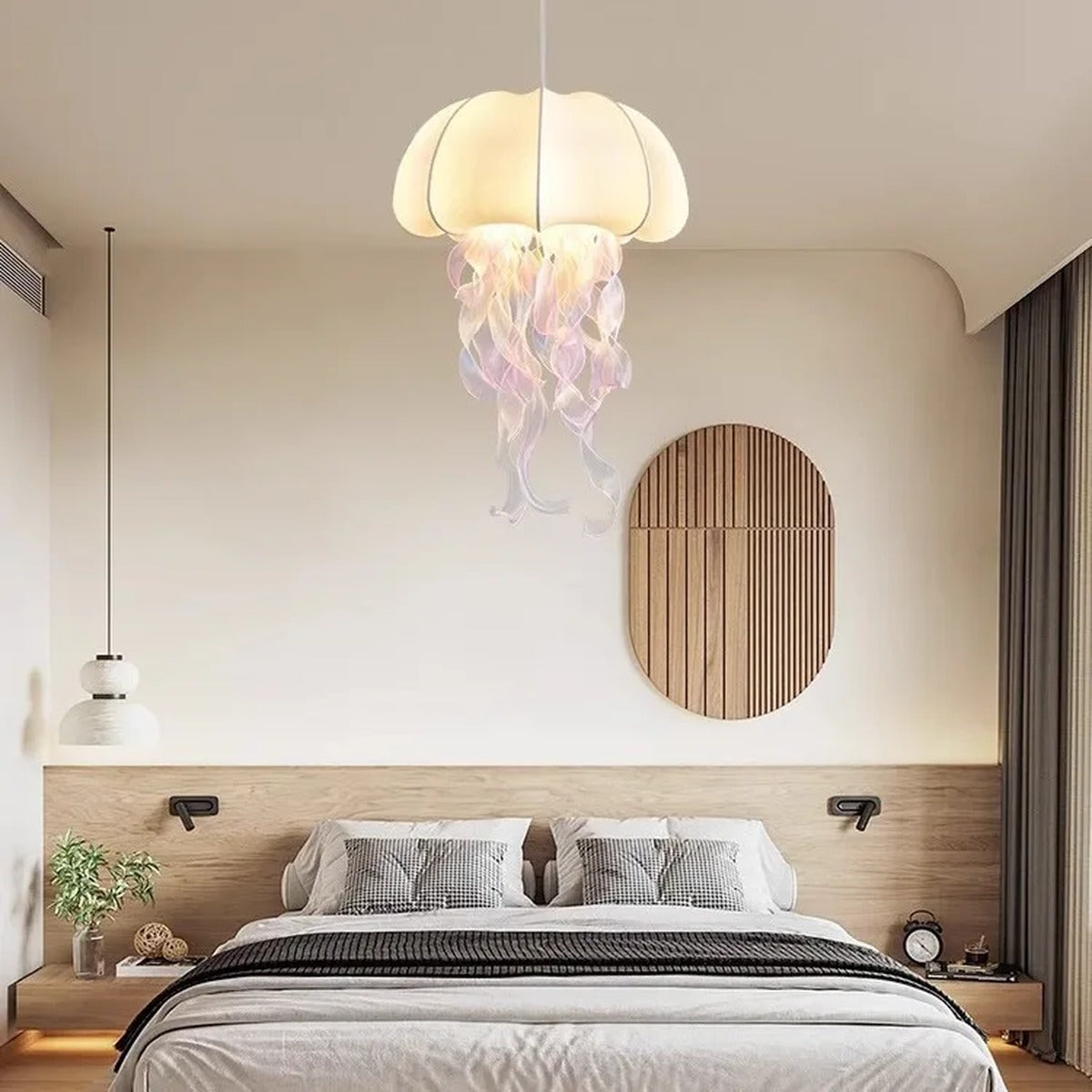 Organic Fabric Jellyfish Pendant Light – Welrix – Lifestyle View 4