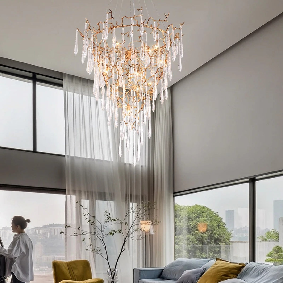 Crystal Icicle Cascade Chandelier – Larvex – Product Detail 5
