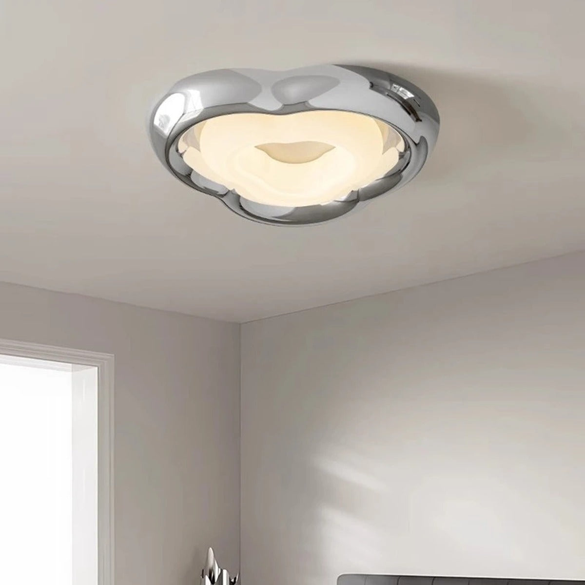Organic Molten Form Flush Ceiling Light – Celarix – Lifestyle View 4