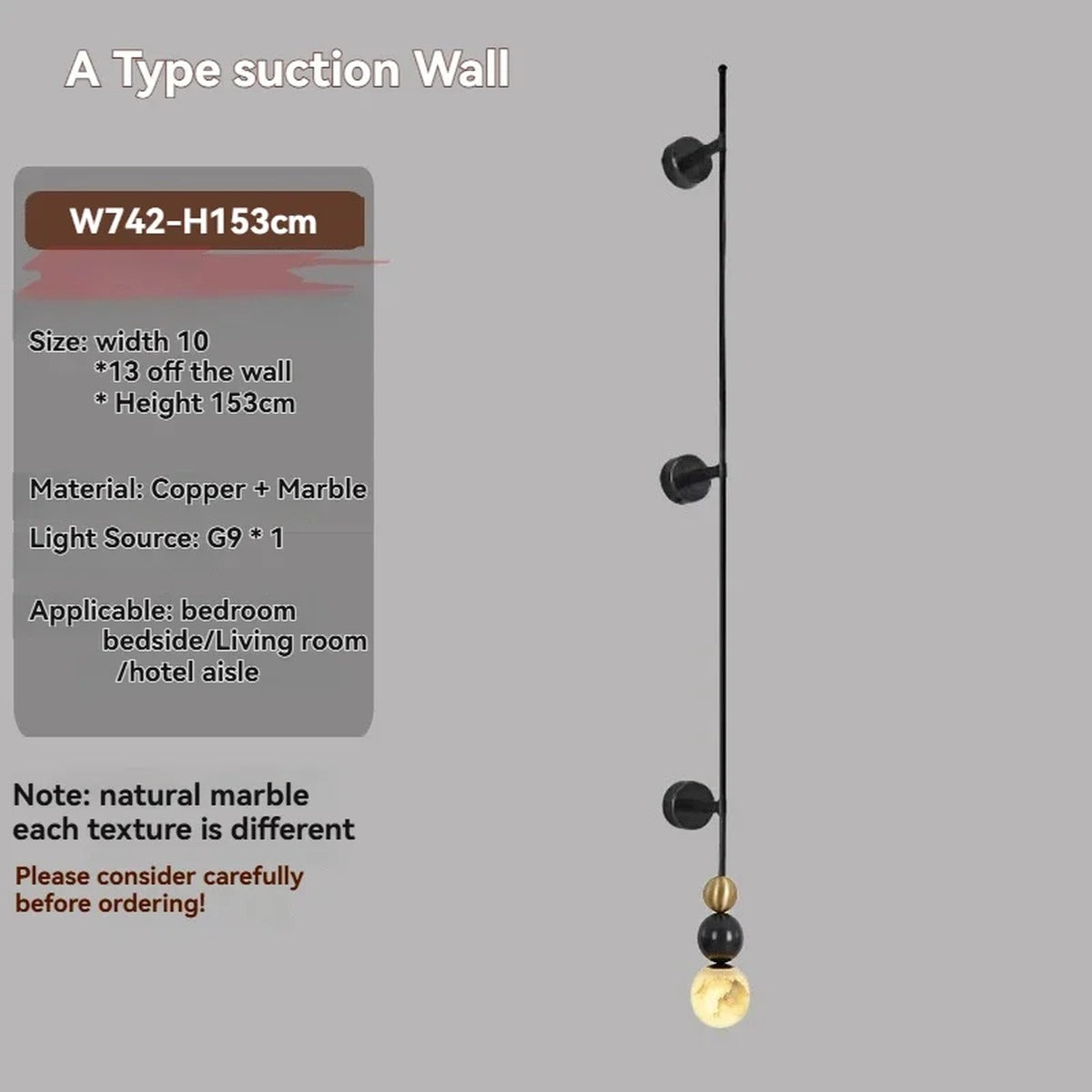 Marble Globe Stacked Ball Wall & Ceiling Light – Nolvex – Product Detail 10