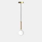 Modern Glass Globe Pendant Light Hovrix - Single Pendant, Gold & Frosted Glass