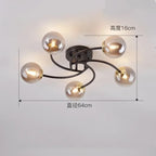 Curved Arm Glass Globe Ceiling Light – Orivex – Product Detail 10