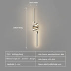 Vireth sculptural ribbon LED wall sconce — 100cm dimensions