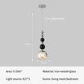 Beaded Chain Glass Globe Pendant Centralis — Chrome