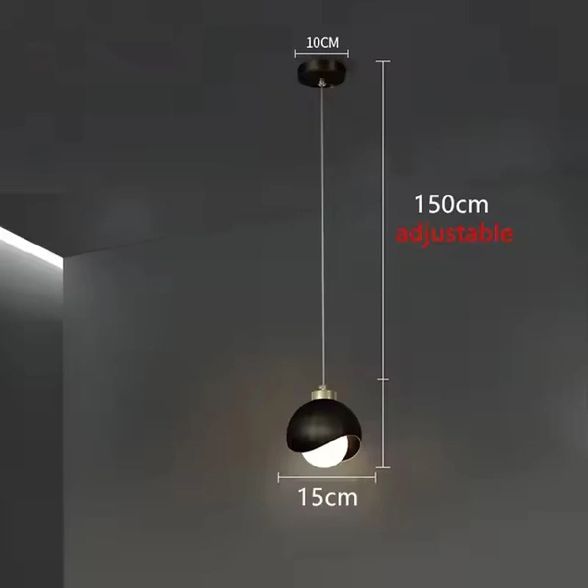 Illuminated Glass Sphere Pendant Light Quellinth – Product Detail 7