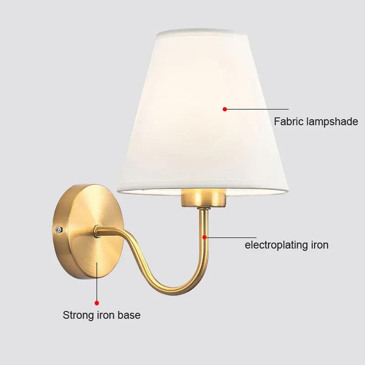 Gold Curved-Arm Empire Shade Wall Sconce – Gravion – Lifestyle View 2