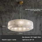 Hand-Cut Marble Panel Brass Ring Chandelier – Vestrax