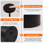Threshon — touch control, Type-C charging port, and base key switch detail