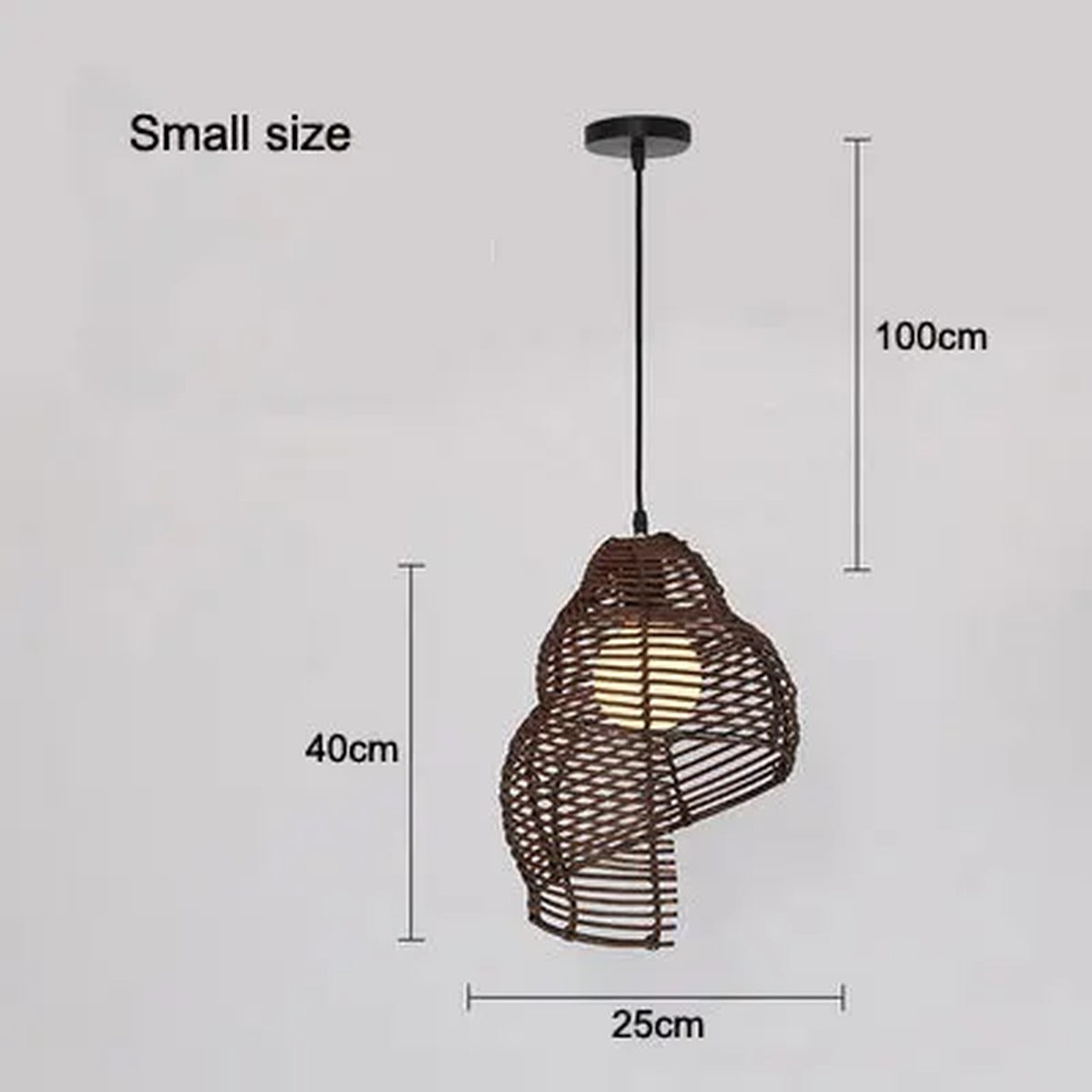 Handwoven Rattan Conch Pendant Light – Kintara – Product Detail 10