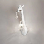 Serengeti giraffe wall sconce, white finish, single left-facing — studio