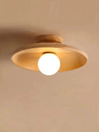 Solid Wood Disc Ceiling Light Iwaelvix – Wood Finish Detail
