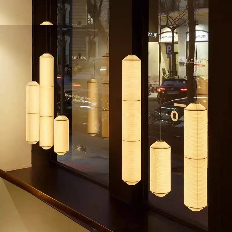 Wabi-Sabi Ribbed Paper Pendant Light Hikaron – Lifestyle