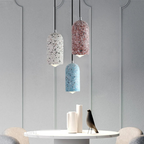 Cletya Avelvix terrazzo stone sculptural pendant light with diffused glow in modern interior