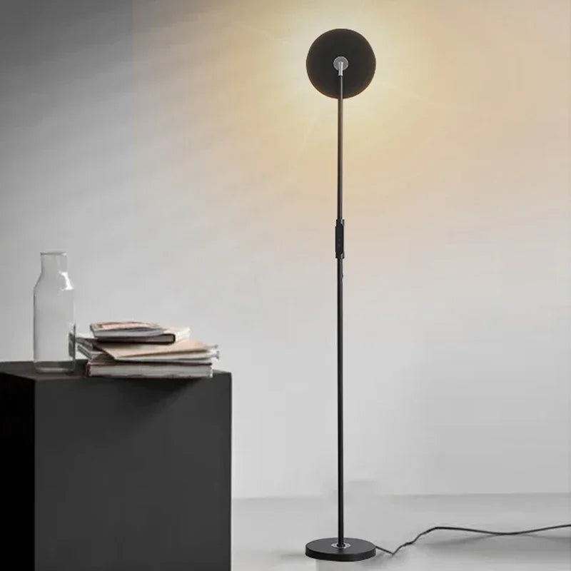Modern Uplight Floor Lamp Torora — Black, living room