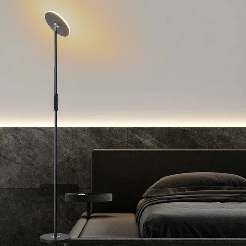 Modern Uplight Floor Lamp Torora — Black, bedroom