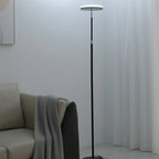 Modern Uplight Floor Lamp Torora — Black, evening ambience