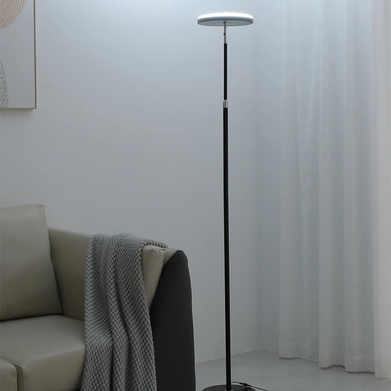 Modern Uplight Floor Lamp Torora — Black, evening ambience