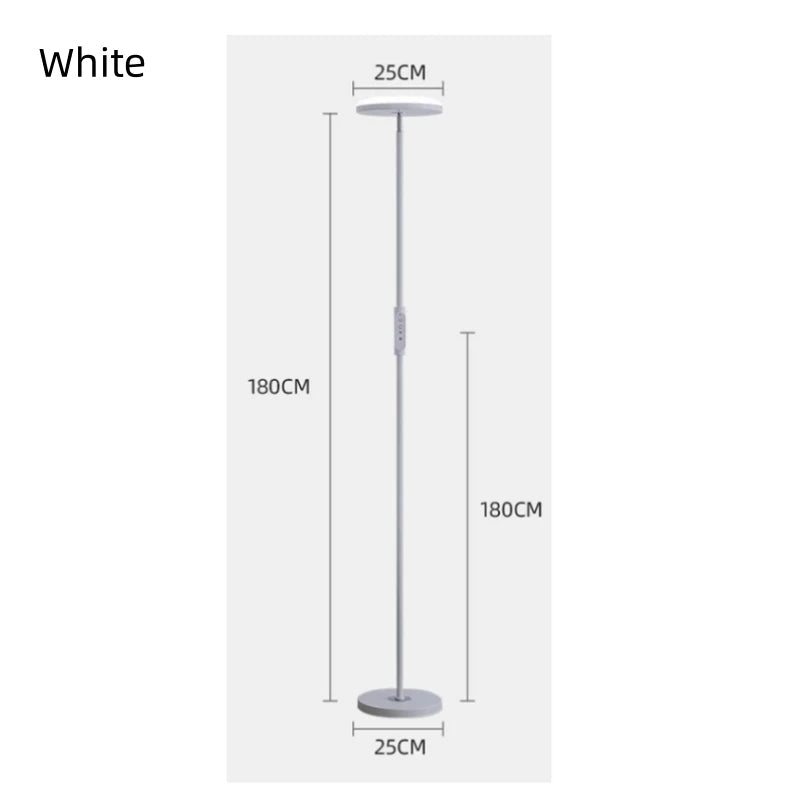 Modern Uplight Floor Lamp Torora — White, dimensions