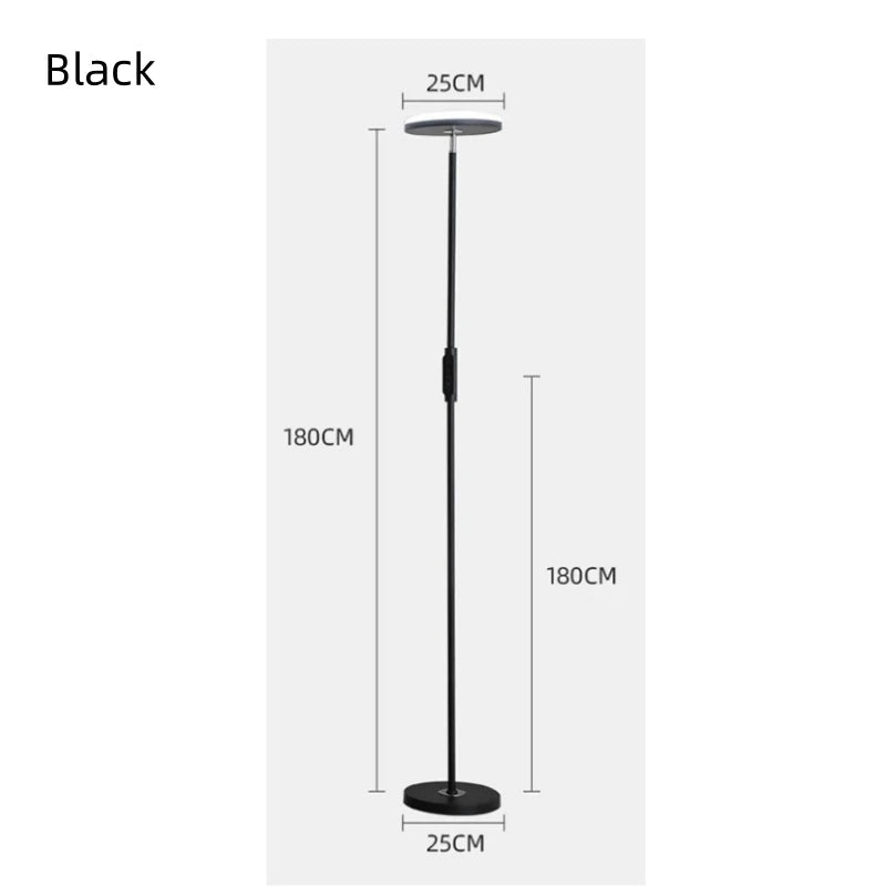 Modern Uplight Floor Lamp Torora — Black, dimensions