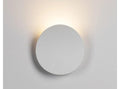 Galleron Disc wall sconce in white, studio detail lit