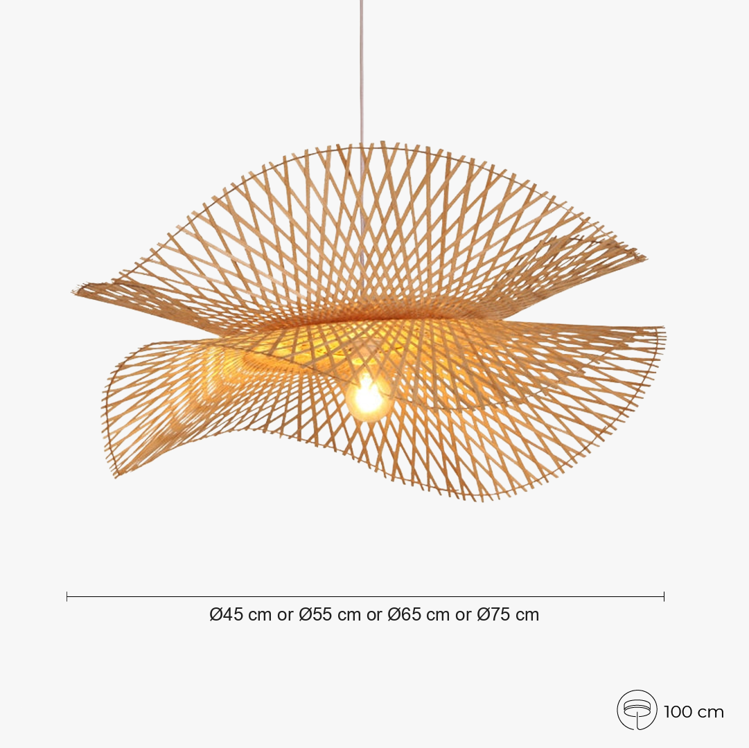 Artisan Woven Bamboo Pendant Light Galvex – Dimensions & Diameter Options