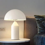 Funghio postmodern mushroom table lamp – White medium on marble bedside table
