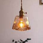 Handblown Amber Glass Pendant Light – Ambrix – Hero Shot